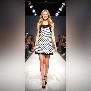 Cameron Diaz Inspired Arden B Black White Sequin Mini Dress